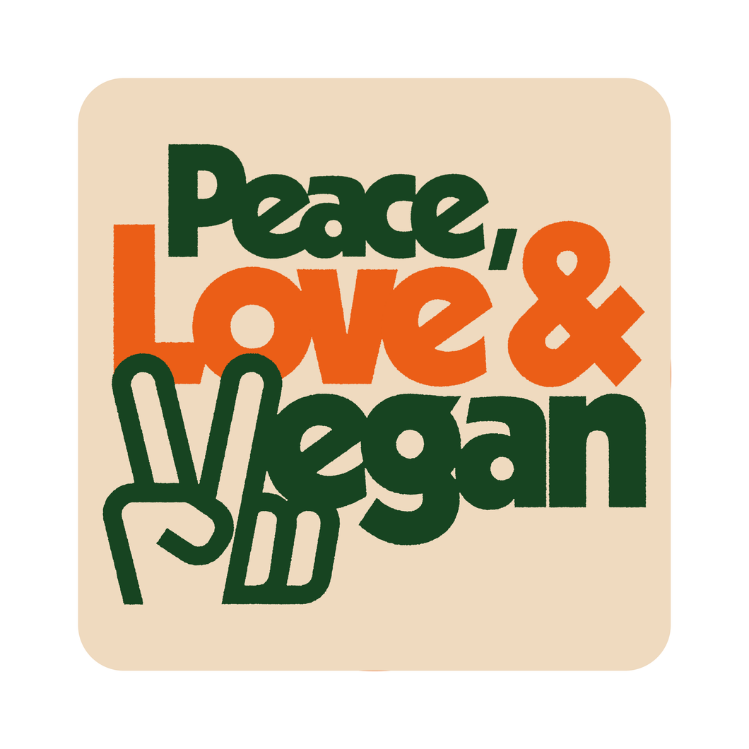 Lake Erie Vegan Peace Love and Vegan Sticker Design